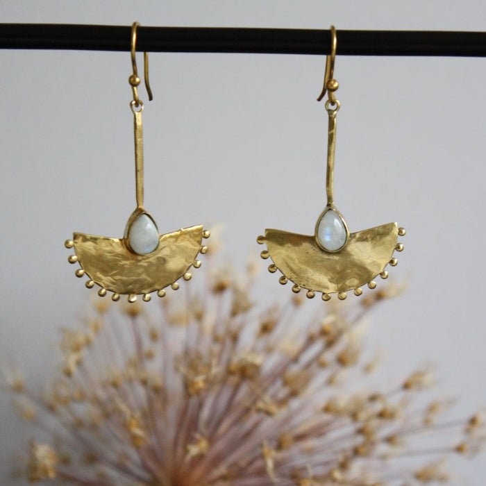 Soma Ohrringe Moonstone Messing